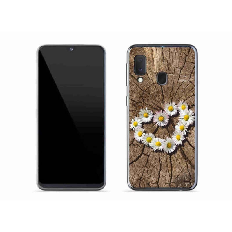 Gélový kryt mmCase na mobil Samsung Galaxy A20e - srdce z margarét