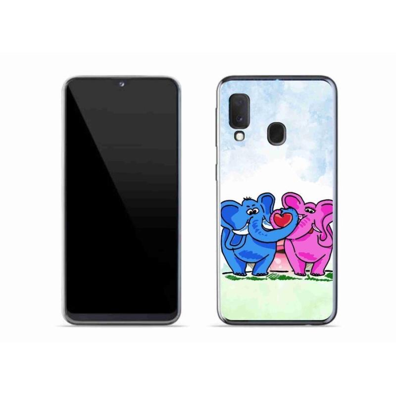 Gélový kryt mmCase na mobil Samsung Galaxy A20e - zamilovaní slony