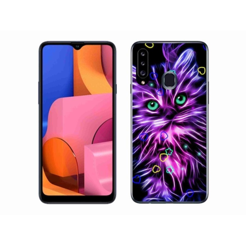 Gélový kryt mmCase na mobil Samsung Galaxy A20s - abstraktná mačka