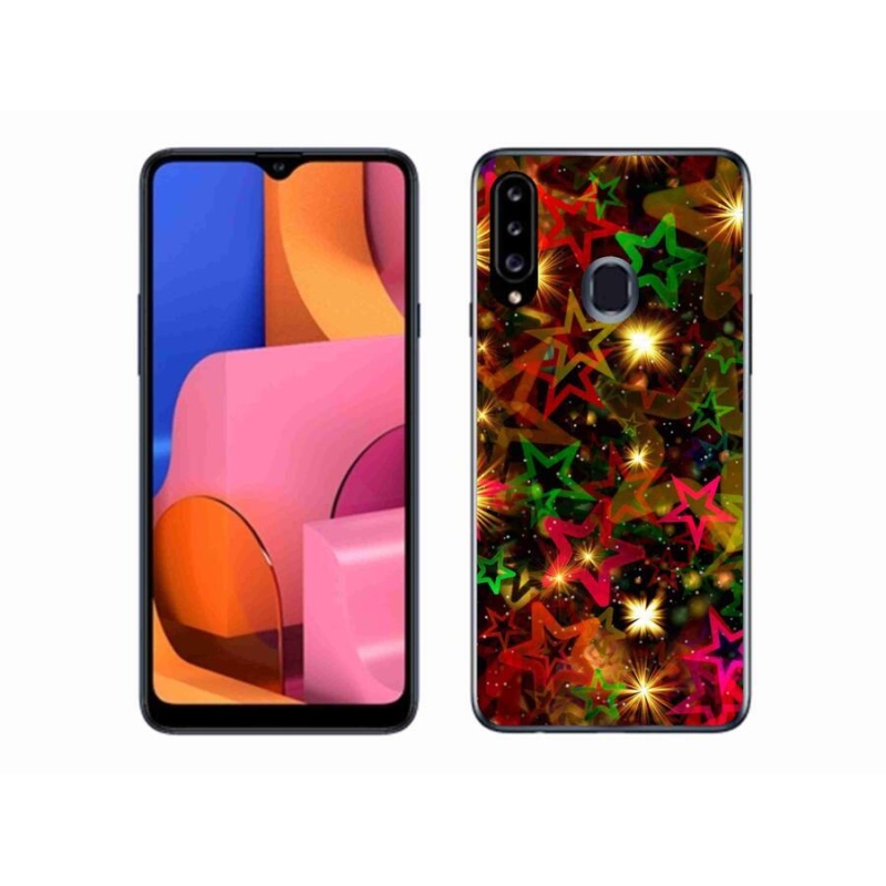 Gélový kryt mmCase na mobil Samsung Galaxy A20s - farebné hviezdičky