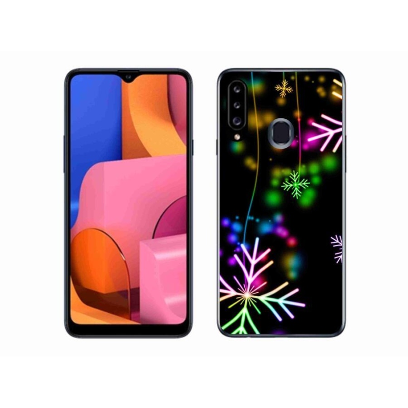 Gélový kryt mmCase na mobil Samsung Galaxy A20s - farebné vločky