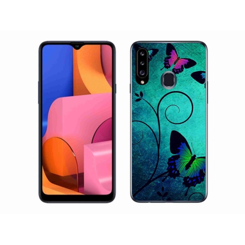 Gélový kryt mmCase na mobil Samsung Galaxy A20S - farební motýle