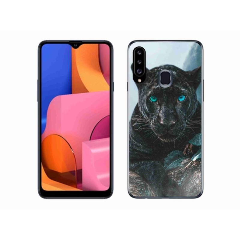 Gélový kryt mmCase na mobil Samsung Galaxy A20s - čierny panter