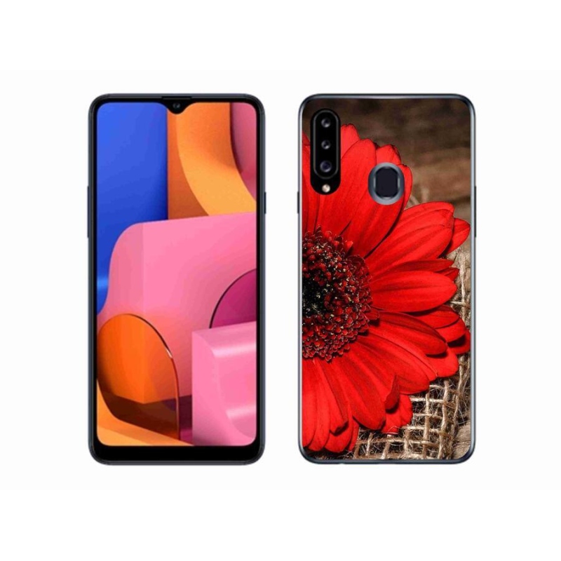 Gélový kryt mmCase na mobil Samsung Galaxy A20s - gerbera