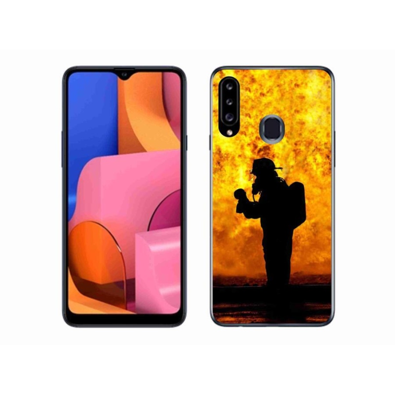 Gélový kryt mmCase na mobil Samsung Galaxy A20s - hasič