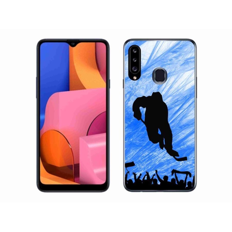 Gélový kryt mmCase na mobil Samsung Galaxy A20s - hokejový hráč