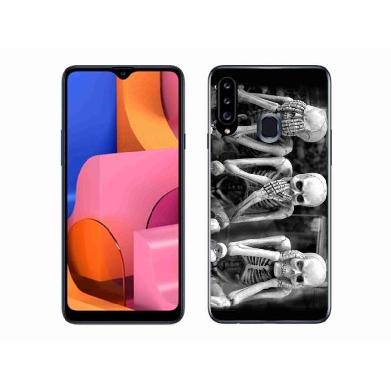 Gélový kryt mmCase na mobil Samsung Galaxy A20S - kostlivci