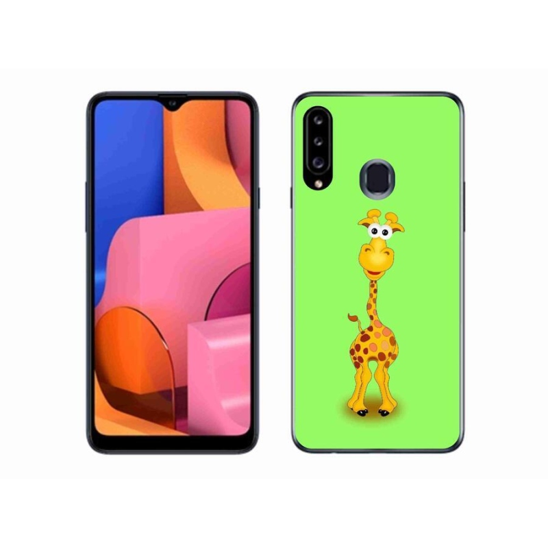 Gélový kryt mmCase na mobil Samsung Galaxy A20S - kreslená žirafa