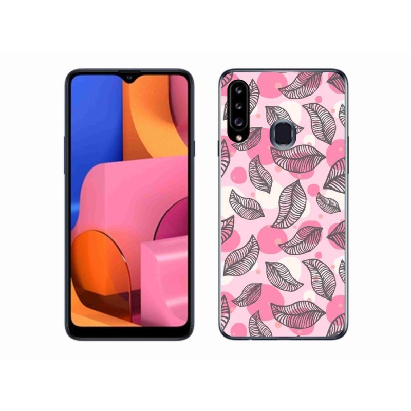 Gélový kryt mmCase na mobil Samsung Galaxy A20S - kreslené padajúce listy