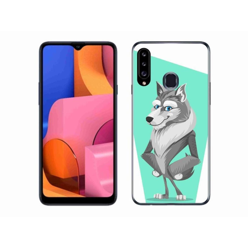 Gélový kryt mmCase na mobil Samsung Galaxy A20s - kreslený vlk