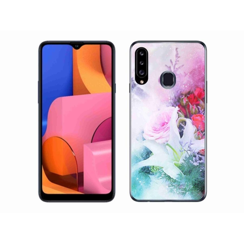 Gélový kryt mmCase na mobil Samsung Galaxy A20S - kvety 4