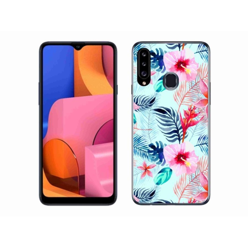 Gélový kryt mmCase na mobil Samsung Galaxy A20S - kvety