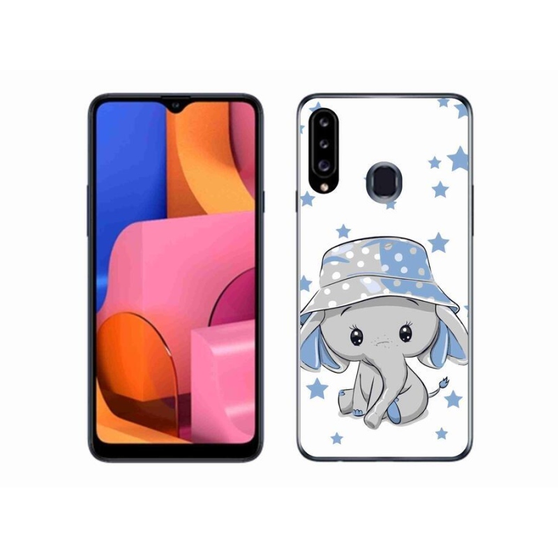 Gélový kryt mmCase na mobil Samsung Galaxy A20s - modrý slon