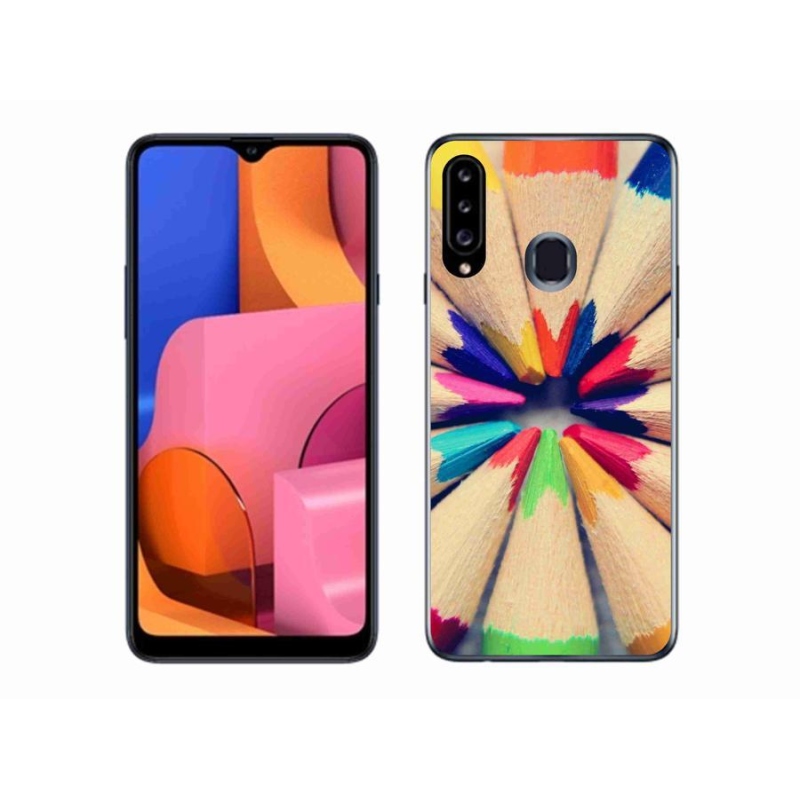 Gélový kryt mmCase na mobil Samsung Galaxy A20s - pastelky