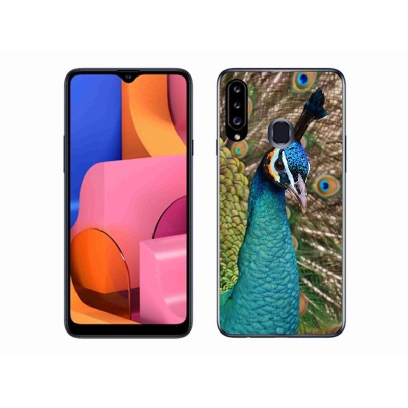 Gélový kryt mmCase na mobil Samsung Galaxy A20s - páv