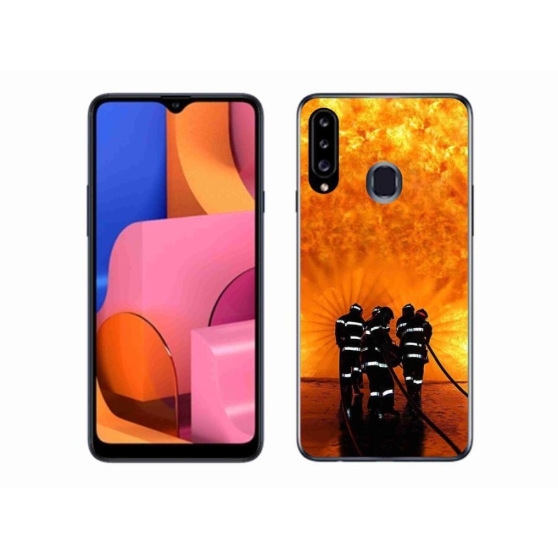 Gélový kryt mmCase na mobil Samsung Galaxy A20s - požiar