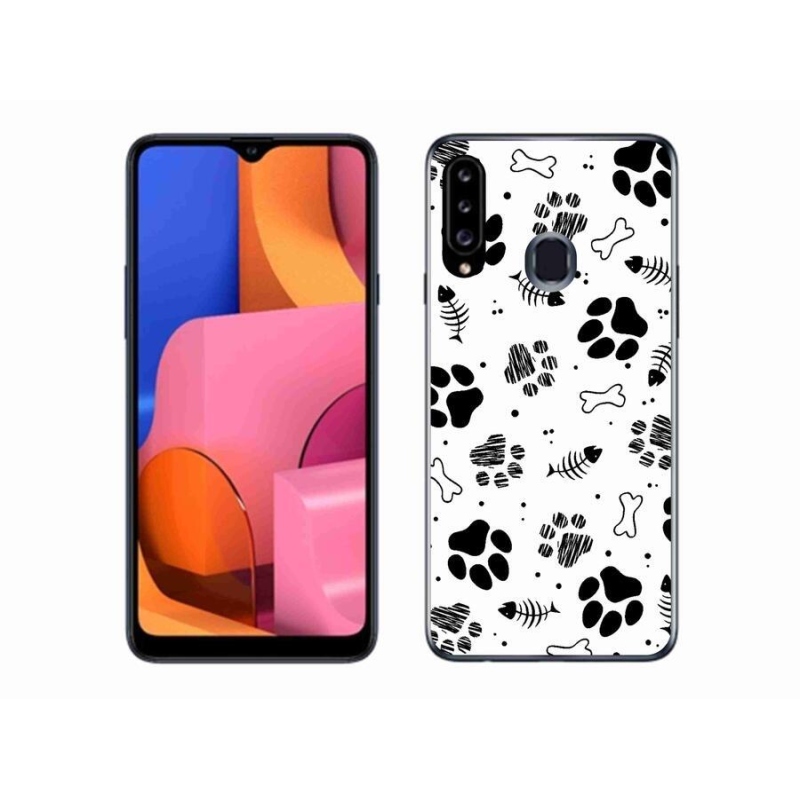 Gélový kryt mmCase na mobil Samsung Galaxy A20S - psie labky 1