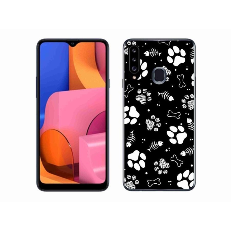 Gélový kryt mmCase na mobil Samsung Galaxy A20S - psie labky