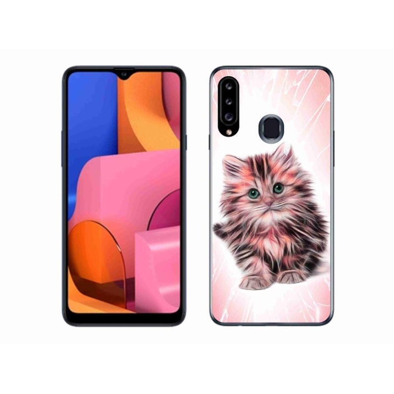 Gélový kryt mmCase na mobil Samsung Galaxy A20S - roztomilé mačiatko