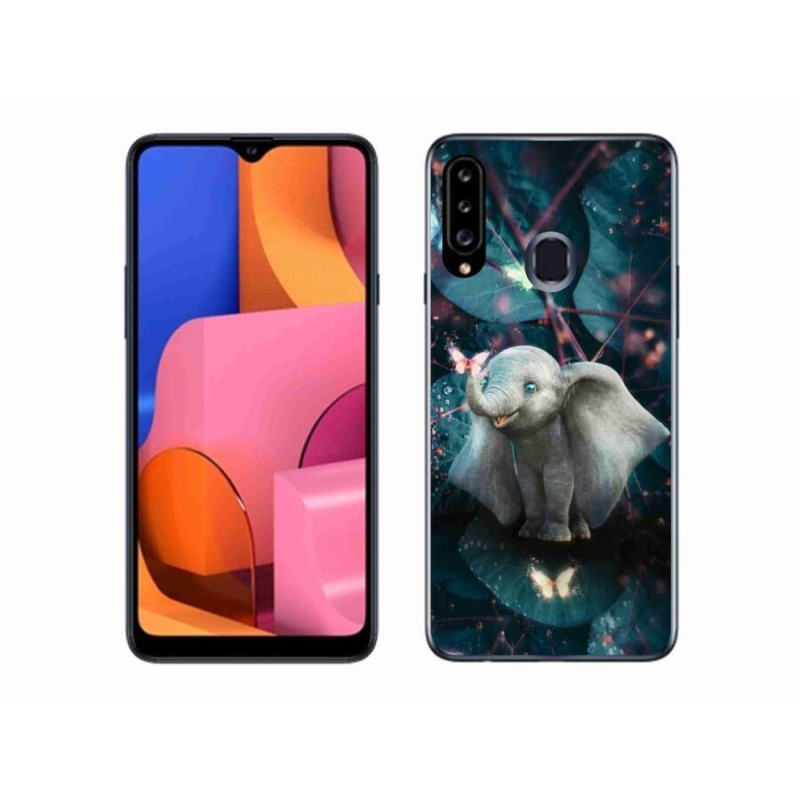 Gélový kryt mmCase na mobil Samsung Galaxy A20s - roztomilý slon