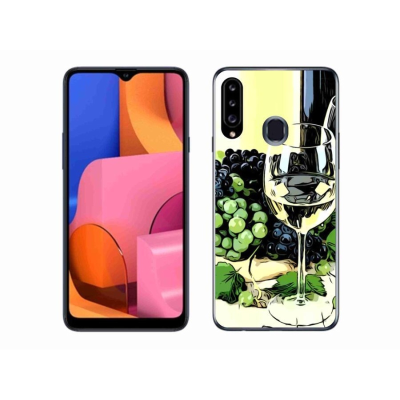 Gélový kryt mmCase na mobil Samsung Galaxy A20s - pohár vína