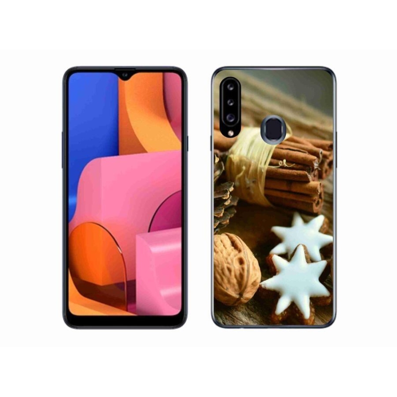 Gélový kryt mmCase na mobil Samsung Galaxy A20s - škorica a perníčky