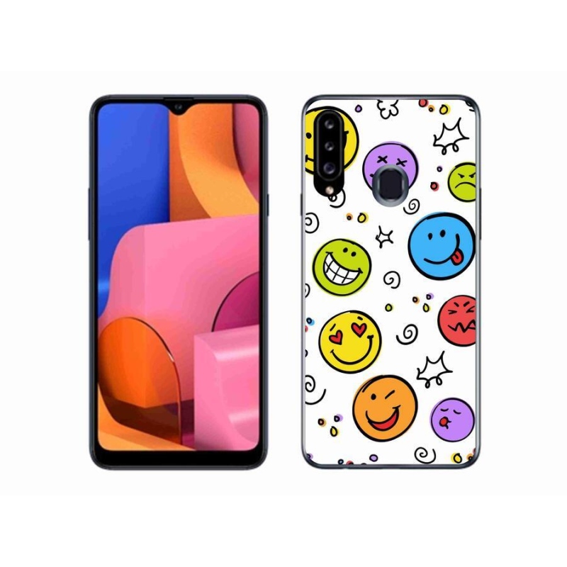 Gélový kryt mmCase na mobil Samsung Galaxy A20s - smajlíci