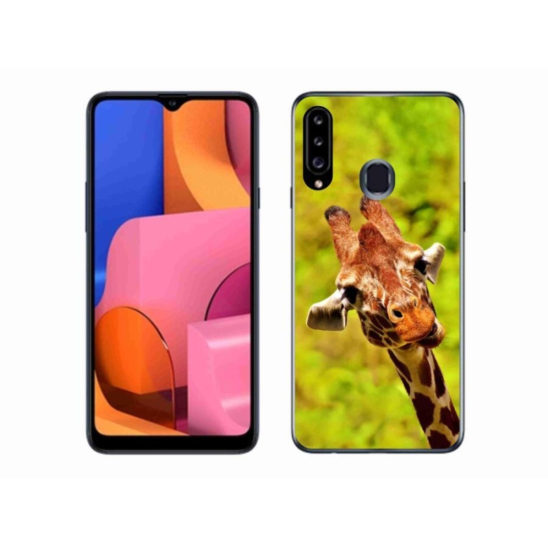 Gélový kryt mmCase na mobil Samsung Galaxy A20S - žirafa