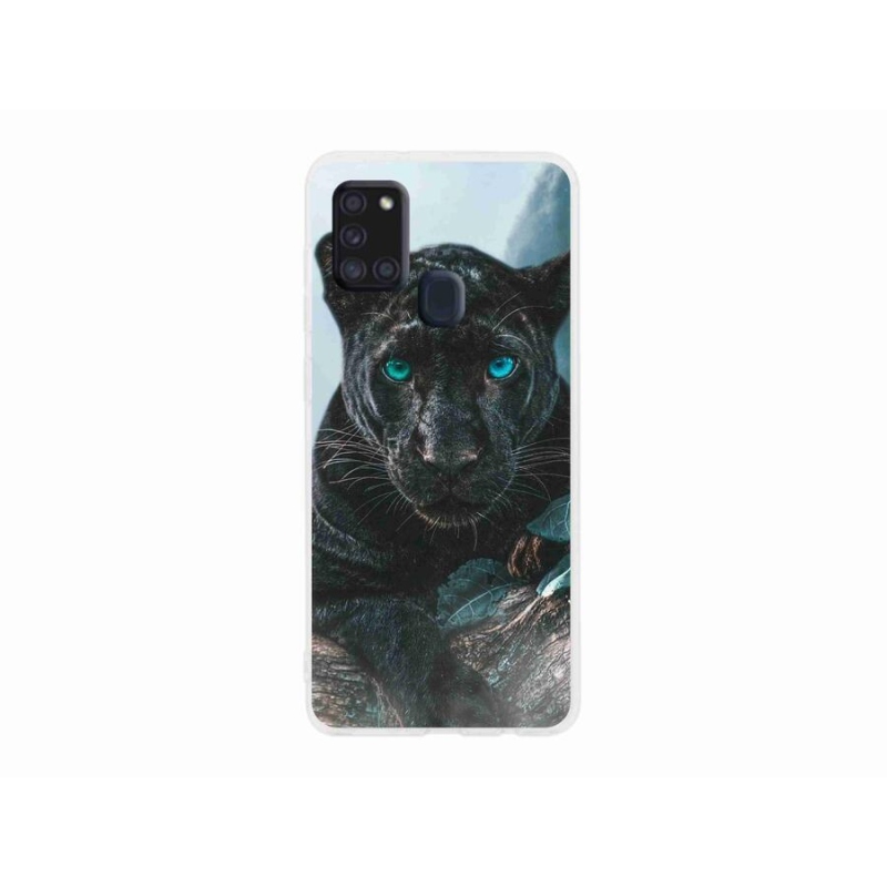 Gélový kryt mmCase na mobil Samsung Galaxy A21s - čierny panter