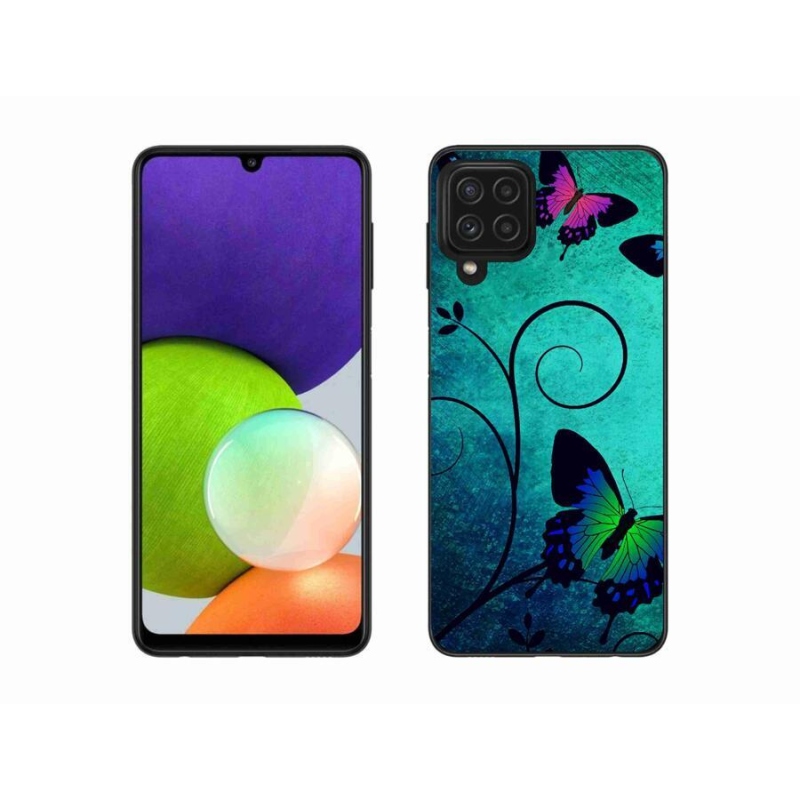 Gélový kryt mmCase na mobil Samsung Galaxy A22 4G - farební motýle