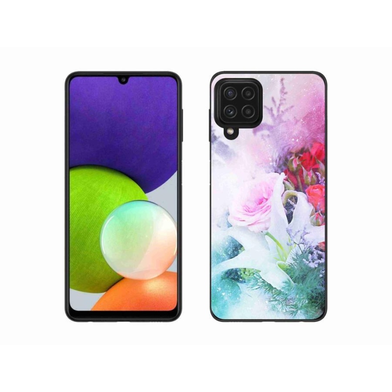 Gélový kryt mmCase na mobil Samsung Galaxy A22 4G - kvety 4