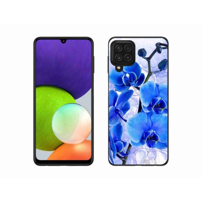 Gélový kryt mmCase na mobil Samsung Galaxy A22 4G - modré kvety