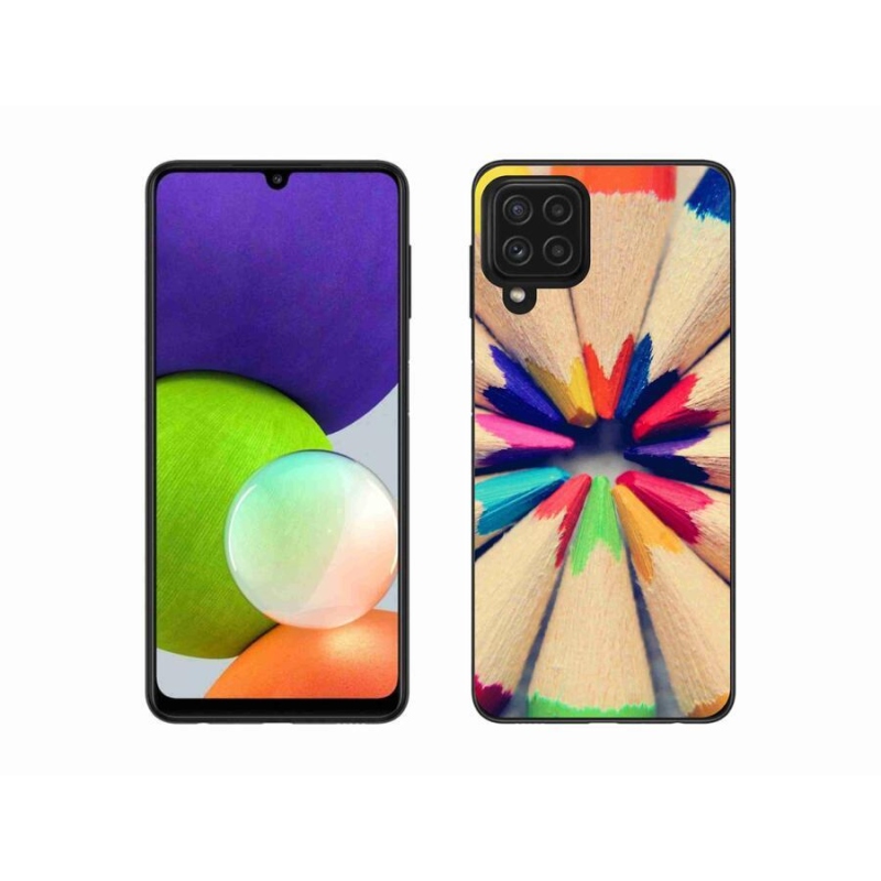 Gélový kryt mmCase na mobil Samsung Galaxy A22 4G - pastelky
