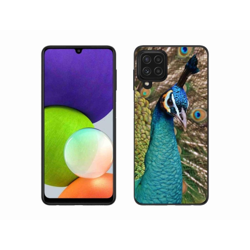 Gélový kryt mmCase na mobil Samsung Galaxy A22 4G - páv