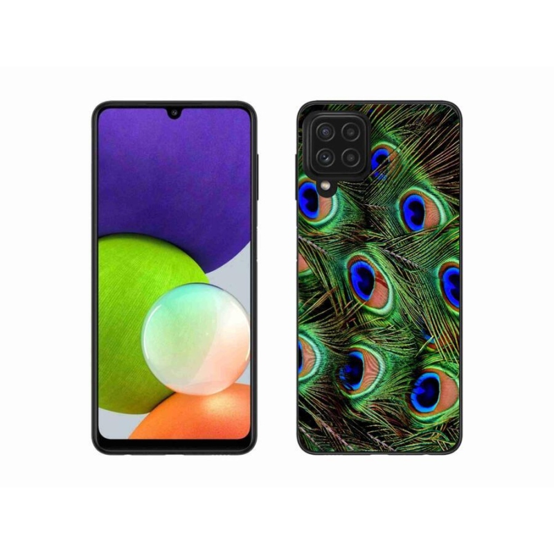 Gélový kryt mmCase na mobil Samsung Galaxy A22 4G - pávie perie