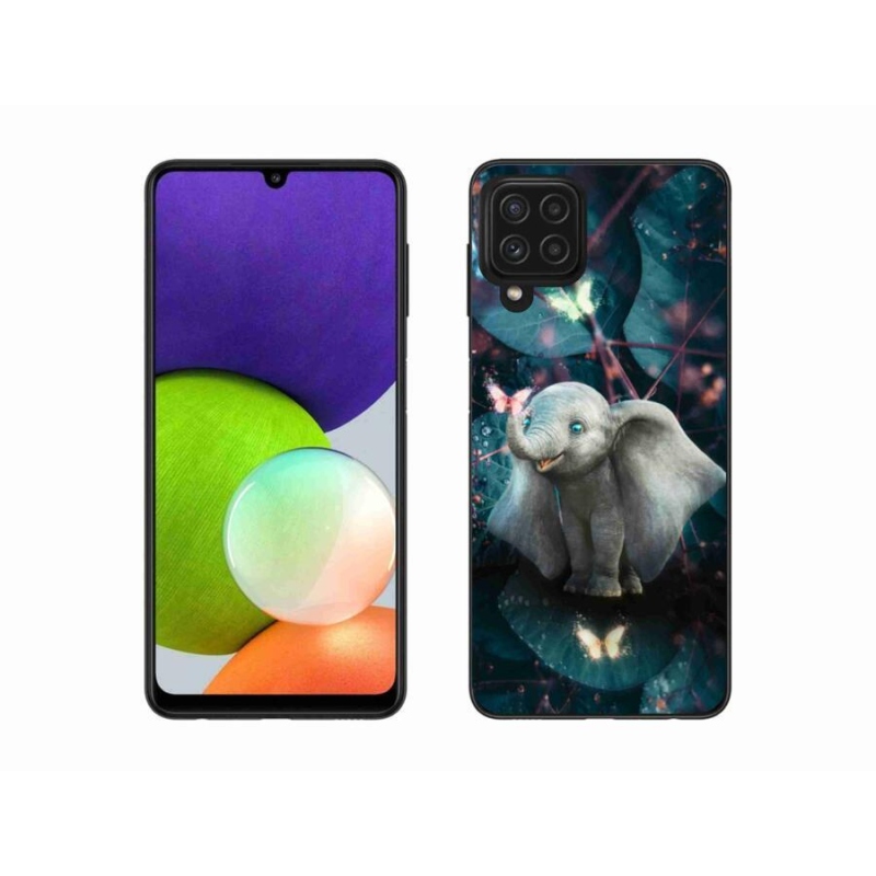 Gélový kryt mmCase na mobil Samsung Galaxy A22 4G - roztomilý slon