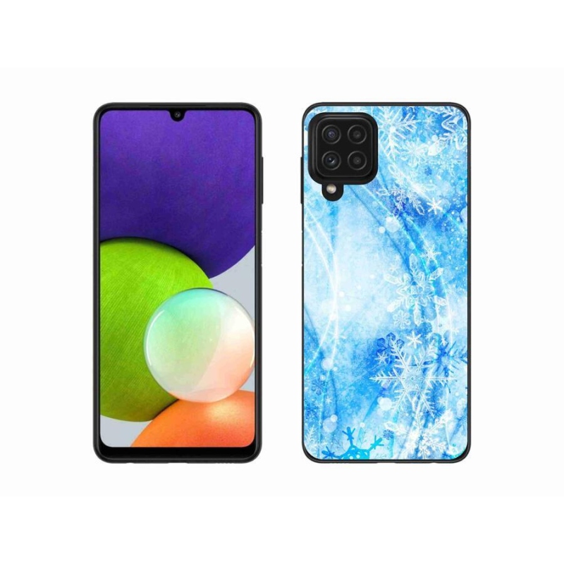 Gélový kryt mmCase na mobil Samsung Galaxy A22 4G - snehové vločky