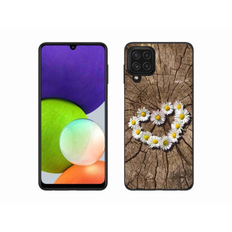 Gélový kryt mmCase na mobil Samsung Galaxy A22 4G - srdce z margarét