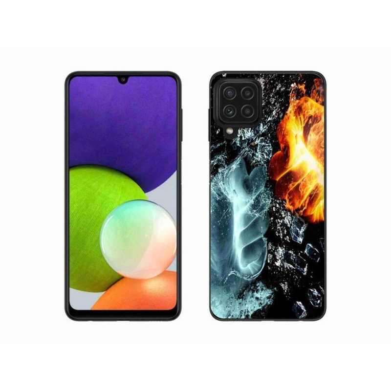 Gélový kryt mmCase na mobil Samsung Galaxy A22 4G - voda a oheň