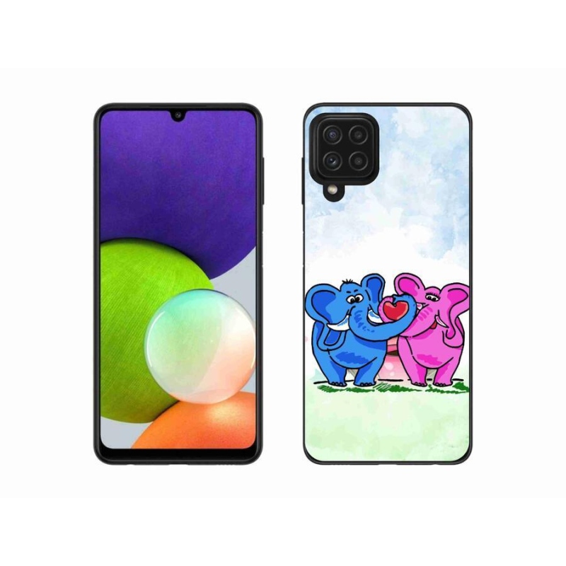 Gélový kryt mmCase na mobil Samsung Galaxy A22 4G - zamilovaní slony