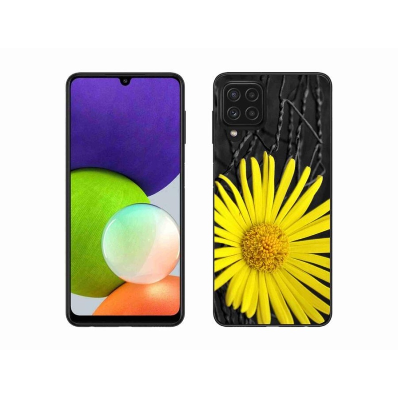 Gélový kryt mmCase na mobil Samsung Galaxy A22 4G - žltý kvet