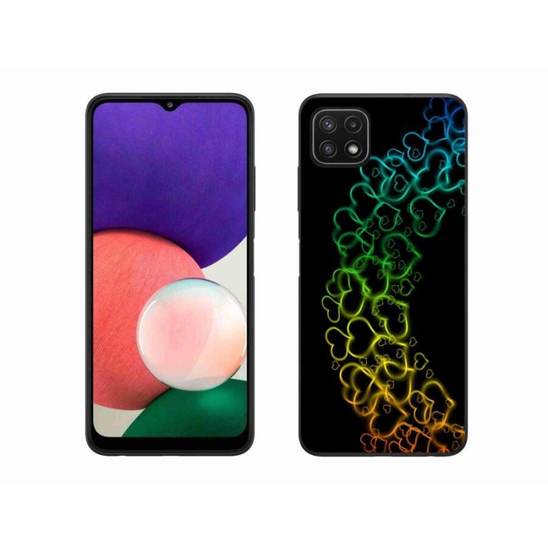 Gélový kryt mmCase na mobil Samsung Galaxy A22 5G - farebná srdiečka