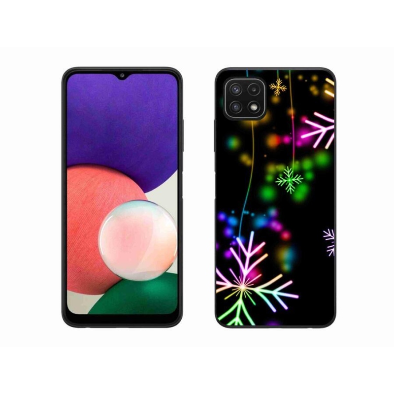 Gélový kryt mmCase na mobil Samsung Galaxy A22 5G - farebné vločky