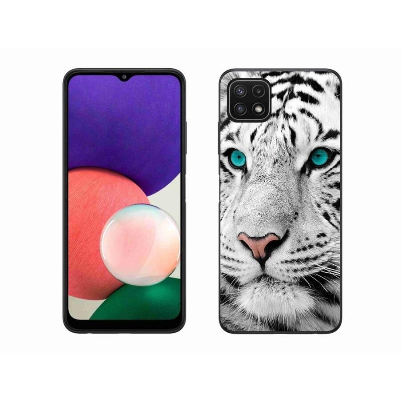 Gélový kryt mmCase na mobil Samsung Galaxy A22 5G - biely tiger