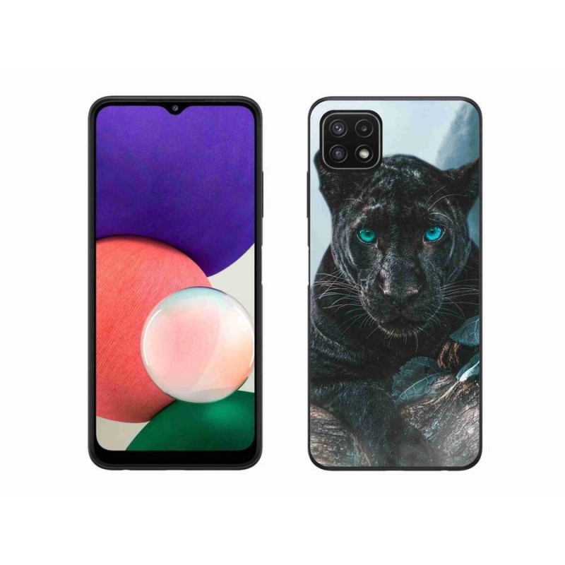 Gélový kryt mmCase na mobil Samsung Galaxy A22 5G - čierny panter