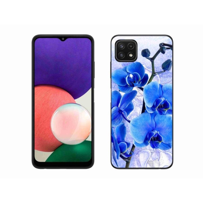 Gélový kryt mmCase na mobil Samsung Galaxy A22 5G - modré kvety