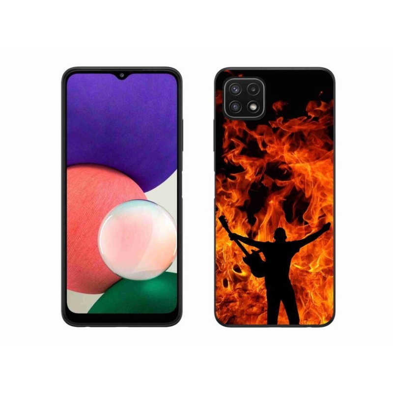 Gélový kryt mmCase na mobil Samsung Galaxy A22 5G - muzikant a oheň