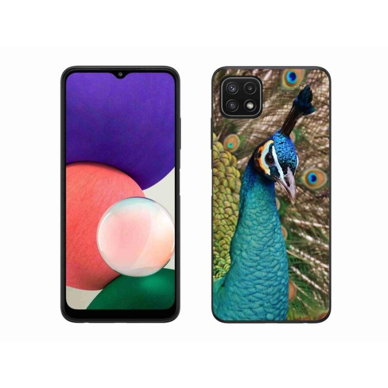 Gélový kryt mmCase na mobil Samsung Galaxy A22 5G - páv