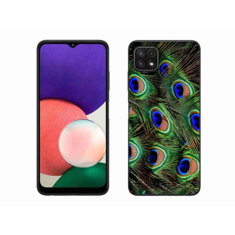 Gélový kryt mmCase na mobil Samsung Galaxy A22 5G - pávie perie