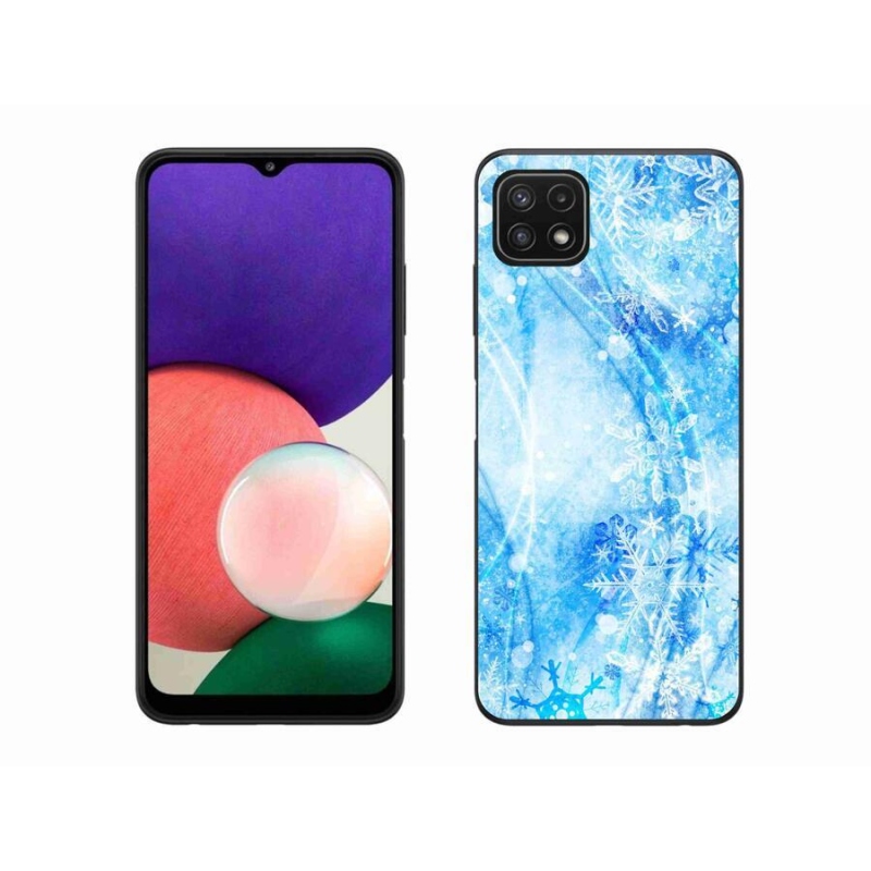 Gélový kryt mmCase na mobil Samsung Galaxy A22 5G - snehové vločky